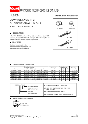HE8050-E-T9N-K Datasheet PDF Unisonic Technologies
