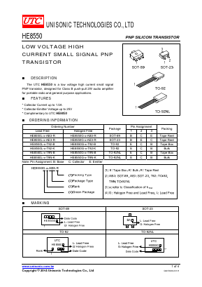 HE8550G Datasheet PDF Unisonic Technologies