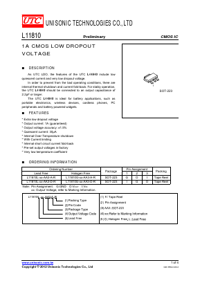 L11810 Datasheet PDF Unisonic Technologies