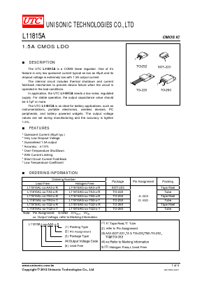 L11815AL-25-TA3-D-T Datasheet PDF Unisonic Technologies
