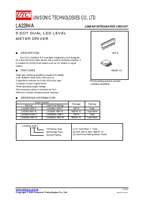 LA2284 Datasheet PDF Unisonic Technologies
