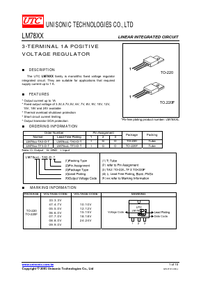 LM7818-TA3-D-T Datasheet PDF Unisonic Technologies