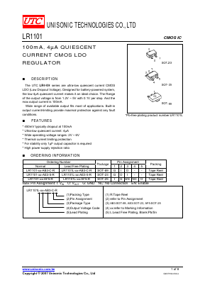 LR1101L Datasheet PDF Unisonic Technologies