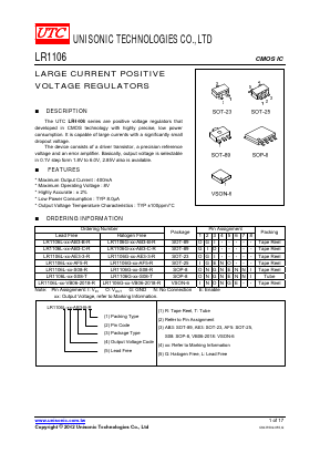 LR1106L-25-AF5-R Datasheet PDF Unisonic Technologies