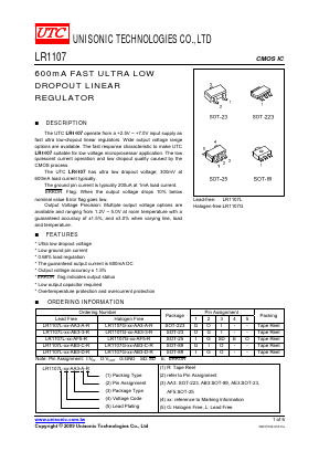 LR1107L-XX-AB3-D-R Datasheet PDF Unisonic Technologies