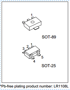 LR1108-2J-AF5-A-R Datasheet PDF Unisonic Technologies