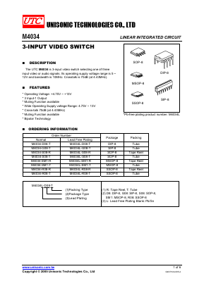 M4034L-G08-T Datasheet PDF Unisonic Technologies