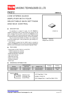 PA3212G-N24-T Datasheet PDF Unisonic Technologies