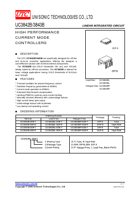 UC3843BP Datasheet PDF Unisonic Technologies