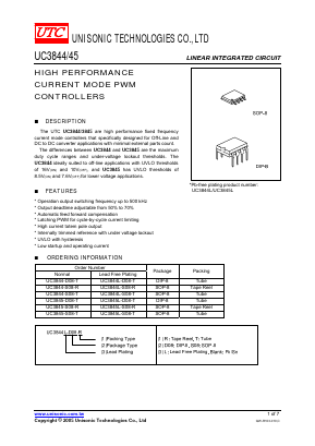 UC3844-D08-R Datasheet PDF Unisonic Technologies
