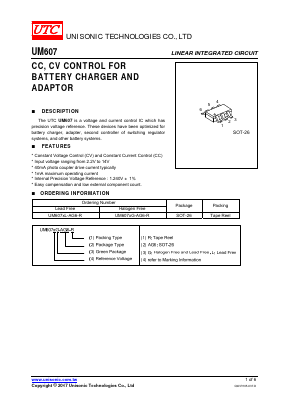 UM607XL-AG6-R Datasheet PDF Unisonic Technologies