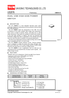 US2076XG-S08-R Datasheet PDF Unisonic Technologies