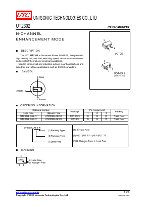 UT2302L-AE3-R Datasheet PDF Unisonic Technologies