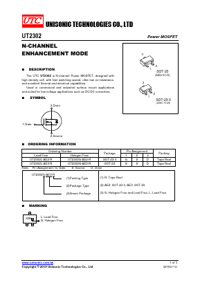 UT2302G-AE2-R Datasheet PDF Unisonic Technologies