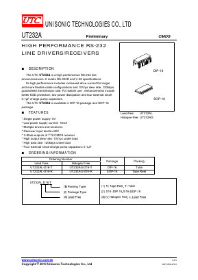 UT232AL-D16-T Datasheet PDF Unisonic Technologies