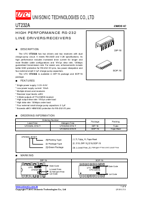 UT232A Datasheet PDF Unisonic Technologies