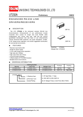 UT232AG Datasheet PDF Unisonic Technologies