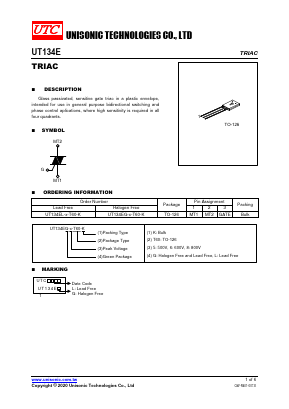 UT134EL-X-T60-K Datasheet PDF Unisonic Technologies