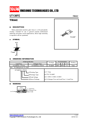 UT136FEL-X-TF3-R Datasheet PDF Unisonic Technologies