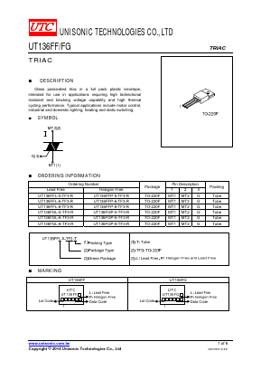 UT136FFP-8-TF3-R Datasheet PDF Unisonic Technologies