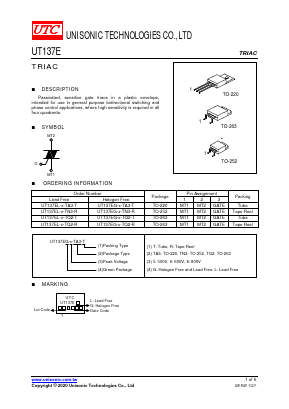 UT137E-8 Datasheet PDF Unisonic Technologies