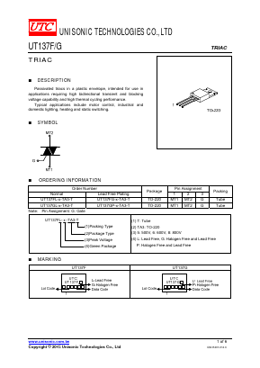 UT137F-6 Datasheet PDF Unisonic Technologies