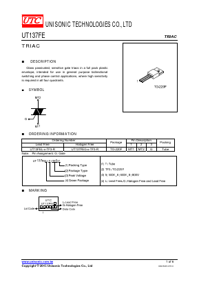 UT137FE Datasheet PDF Unisonic Technologies