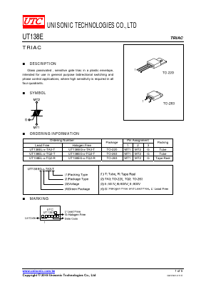 UT138E-5 Datasheet PDF Unisonic Technologies