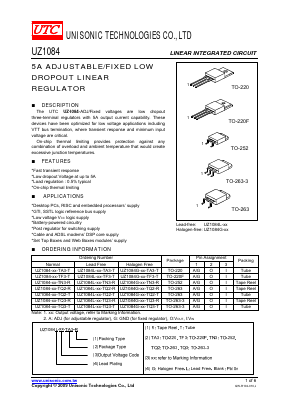 UZ1084L-25-TN3-R Datasheet PDF Unisonic Technologies