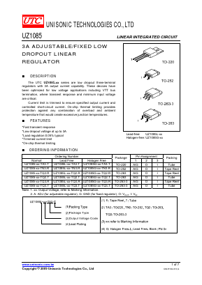 UZ1085-50-TQ3-R Datasheet PDF Unisonic Technologies