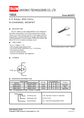 1N60AL-T92-R Datasheet PDF Unisonic Technologies