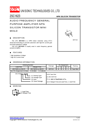 2SC1623L-L6-AE3-R Datasheet PDF Unisonic Technologies