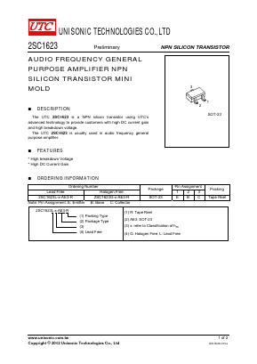 2SC1623G-L5-AE3-R Datasheet PDF Unisonic Technologies