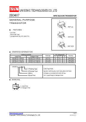 2SC4617G-S-AE3-R Datasheet PDF Unisonic Technologies