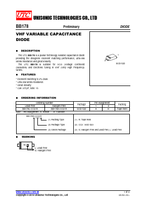 BB178 Datasheet PDF Unisonic Technologies