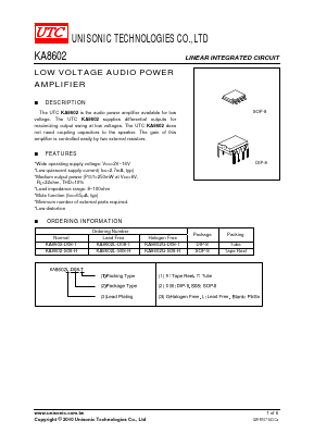 KA8602L-D08-T Datasheet PDF Unisonic Technologies