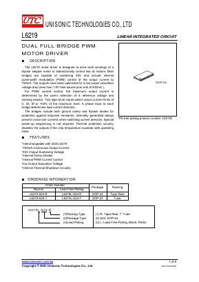 L6219L Datasheet PDF Unisonic Technologies