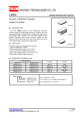 LM324-P14-R Datasheet PDF Unisonic Technologies