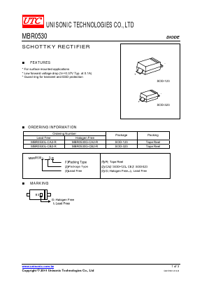 MBR0530L-CB2-R Datasheet PDF Unisonic Technologies