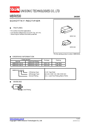 MBR0530L-CA2-R Datasheet PDF Unisonic Technologies