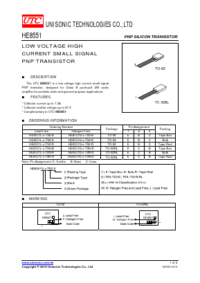 HE8551L-E-T92-B Datasheet PDF Unisonic Technologies