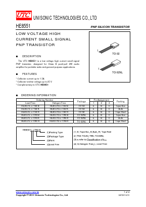 HE8551G-E-T9N-R Datasheet PDF Unisonic Technologies