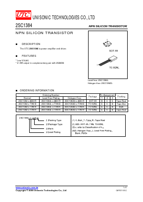 2SC1384-X-T9N-B Datasheet PDF Unisonic Technologies