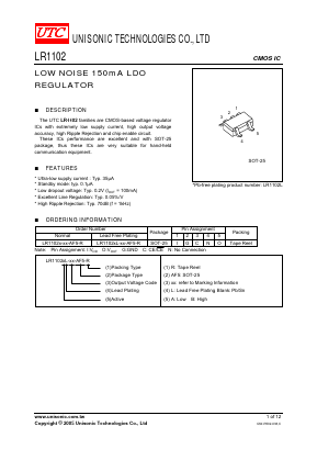 LR1102L Datasheet PDF Unisonic Technologies