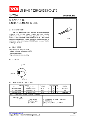 2N7000 Datasheet PDF Unisonic Technologies