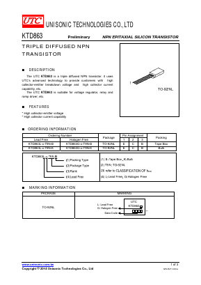 KTD863G-Y-T9N-B Datasheet PDF Unisonic Technologies
