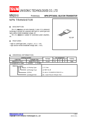 MN2510L-R-T3P-T Datasheet PDF Unisonic Technologies