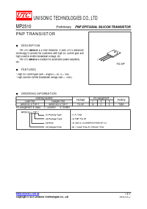 MP2510L-O-T3P-T Datasheet PDF Unisonic Technologies