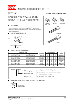 DTC114E Datasheet PDF Unisonic Technologies
