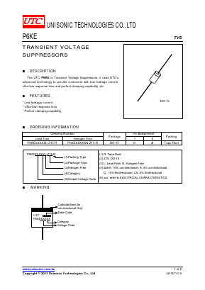 P6KE110AG-Z15-R Datasheet PDF Unisonic Technologies